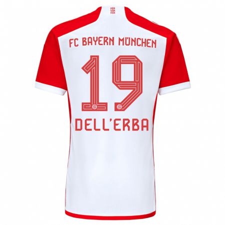 Kandiny Niño Camiseta Davide Dell'erba #19 Rojo Blanco 1ª Equipación 2023/24 La Camisa Chile