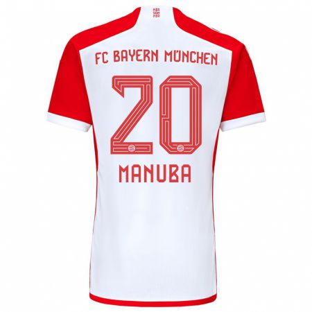 Kandiny Niño Camiseta Vincent Manuba #20 Rojo Blanco 1ª Equipación 2023/24 La Camisa Chile