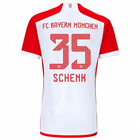 Kandiny Niño Camiseta Johannes Schenk #35 Rojo Blanco 1ª Equipación 2023/24 La Camisa Chile