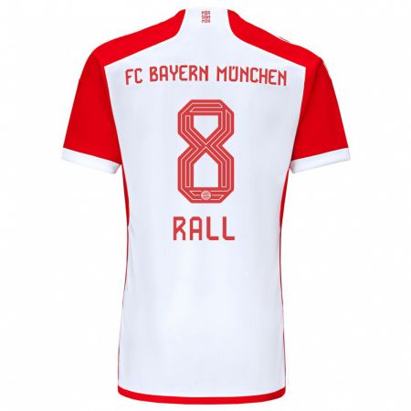 Kandiny Niño Camiseta Maximiliane Rall #8 Rojo Blanco 1ª Equipación 2023/24 La Camisa Chile