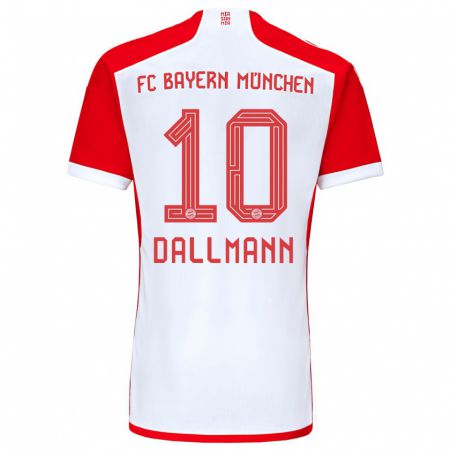 Kandiny Niño Camiseta Linda Dallmann #10 Rojo Blanco 1ª Equipación 2023/24 La Camisa Chile