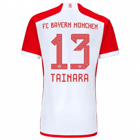 Kandiny Niño Camiseta Tainara #13 Rojo Blanco 1ª Equipación 2023/24 La Camisa Chile