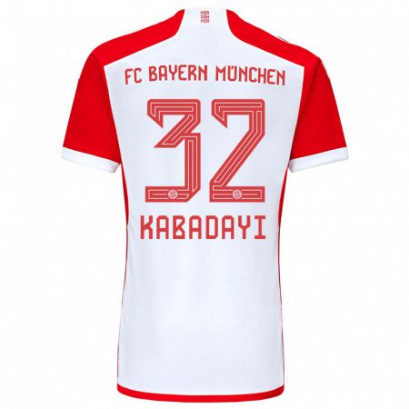 Kandiny Niño Camiseta Yusuf Kabadayi #32 Rojo Blanco 1ª Equipación 2023/24 La Camisa Chile