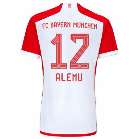 Kandiny Niño Camiseta Liul Alemu #12 Rojo Blanco 1ª Equipación 2023/24 La Camisa Chile