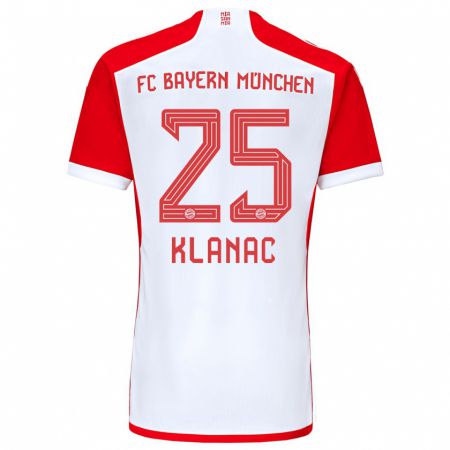Kandiny Niño Camiseta Luka Klanac #25 Rojo Blanco 1ª Equipación 2023/24 La Camisa Chile