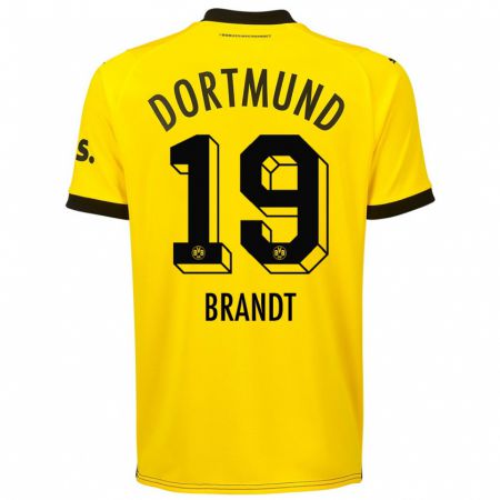 Kandiny Niño Camiseta Julian Brandt #19 Amarillo 1ª Equipación 2023/24 La Camisa Chile