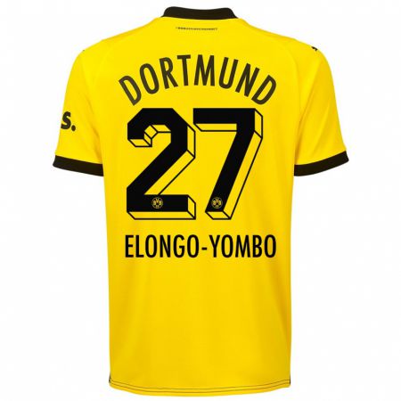Kandiny Niño Camiseta Rodney Elongo-Yombo #27 Amarillo 1ª Equipación 2023/24 La Camisa Chile