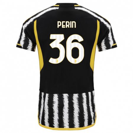 Kandiny Niño Camiseta Mattia Perin #36 Blanco Negro 1ª Equipación 2023/24 La Camisa Chile