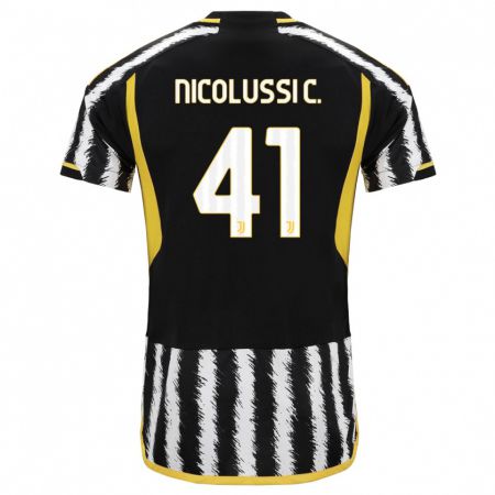 Kandiny Niño Camiseta Hans Nicolussi Caviglia #41 Blanco Negro 1ª Equipación 2023/24 La Camisa Chile