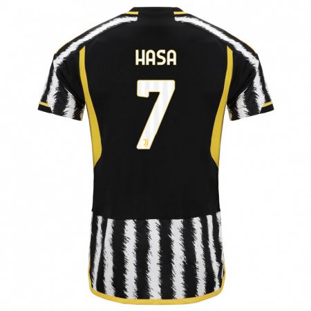 Kandiny Niño Camiseta Luis Hasa #7 Blanco Negro 1ª Equipación 2023/24 La Camisa Chile