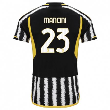 Kandiny Niño Camiseta Tommaso Mancini #23 Blanco Negro 1ª Equipación 2023/24 La Camisa Chile