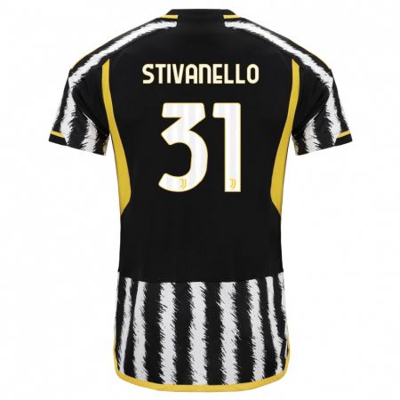 Kandiny Niño Camiseta Riccardo Stivanello #31 Blanco Negro 1ª Equipación 2023/24 La Camisa Chile