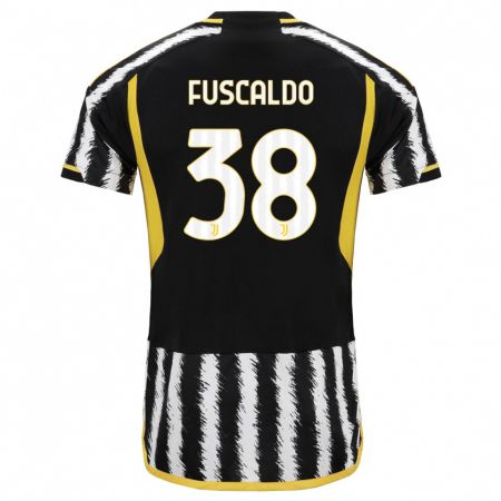 Kandiny Niño Camiseta Matteo Fuscaldo #38 Blanco Negro 1ª Equipación 2023/24 La Camisa Chile