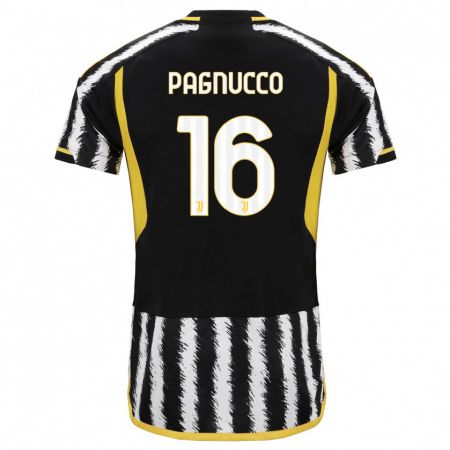 Kandiny Niño Camiseta Filippo Pagnucco #16 Blanco Negro 1ª Equipación 2023/24 La Camisa Chile