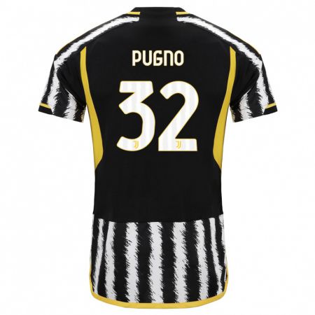 Kandiny Niño Camiseta Diego Pugno #32 Blanco Negro 1ª Equipación 2023/24 La Camisa Chile