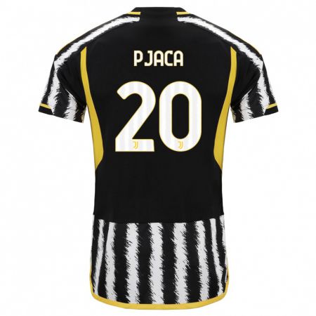 Kandiny Niño Camiseta Marko Pjaca #20 Blanco Negro 1ª Equipación 2023/24 La Camisa Chile