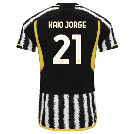 Kandiny Niño Camiseta Kaio Jorge #21 Blanco Negro 1ª Equipación 2023/24 La Camisa Chile
