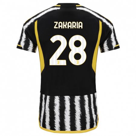 Kandiny Niño Camiseta Denis Zakaria #28 Blanco Negro 1ª Equipación 2023/24 La Camisa Chile