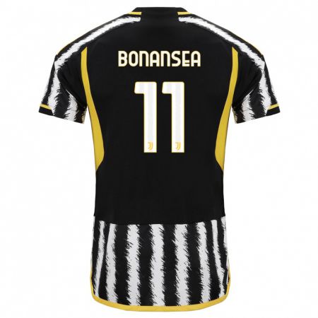 Kandiny Niño Camiseta Barbara Bonansea #11 Blanco Negro 1ª Equipación 2023/24 La Camisa Chile