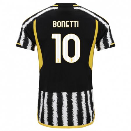 Kandiny Niño Camiseta Andrea Bonetti #10 Blanco Negro 1ª Equipación 2023/24 La Camisa Chile