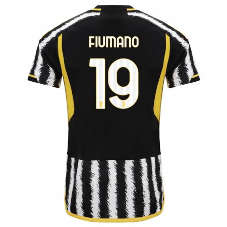 Kandiny Niño Camiseta Filippo Fiumano #19 Blanco Negro 1ª Equipación 2023/24 La Camisa Chile