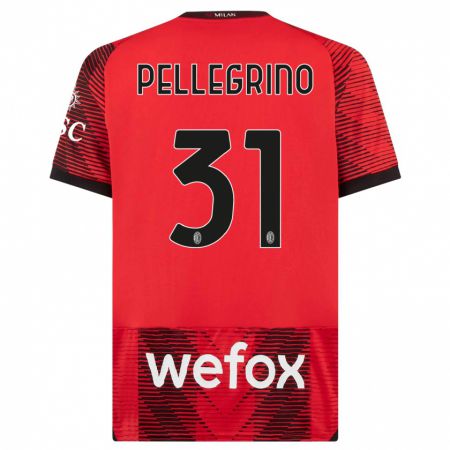 Kandiny Niño Camiseta Marco Pellegrino #31 Negro Rojo 1ª Equipación 2023/24 La Camisa Chile