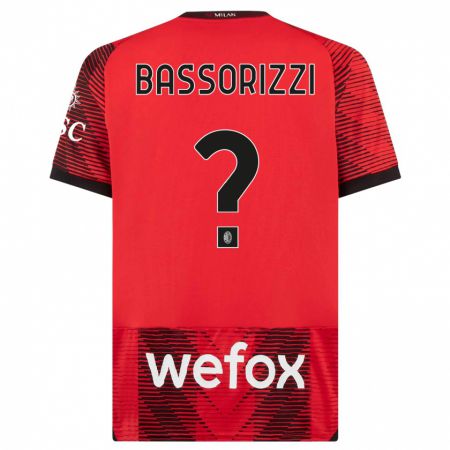Kandiny Niño Camiseta Carlo Bassorizzi #0 Negro Rojo 1ª Equipación 2023/24 La Camisa Chile