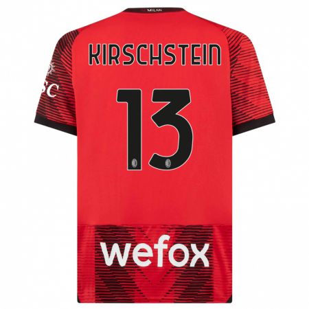 Kandiny Niño Camiseta Merle Kirschstein #13 Negro Rojo 1ª Equipación 2023/24 La Camisa Chile