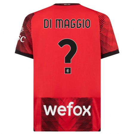 Kandiny Niño Camiseta Simone Di Maggio #0 Negro Rojo 1ª Equipación 2023/24 La Camisa Chile