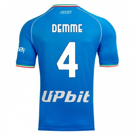 Kandiny Niño Camiseta Diego Demme #4 Cielo Azul 1ª Equipación 2023/24 La Camisa Chile
