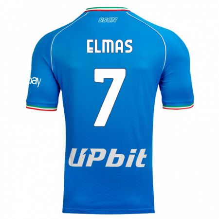 Kandiny Niño Camiseta Eljif Elmas #7 Cielo Azul 1ª Equipación 2023/24 La Camisa Chile