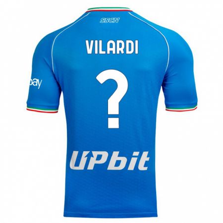 Kandiny Niño Camiseta Mario Vilardi #0 Cielo Azul 1ª Equipación 2023/24 La Camisa Chile