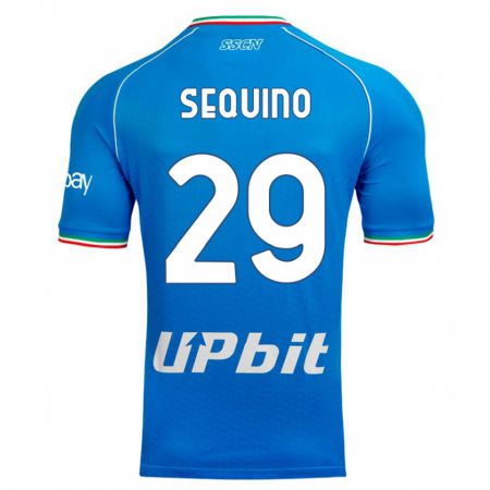 Kandiny Niño Camiseta Giovanni Sequino #29 Cielo Azul 1ª Equipación 2023/24 La Camisa Chile