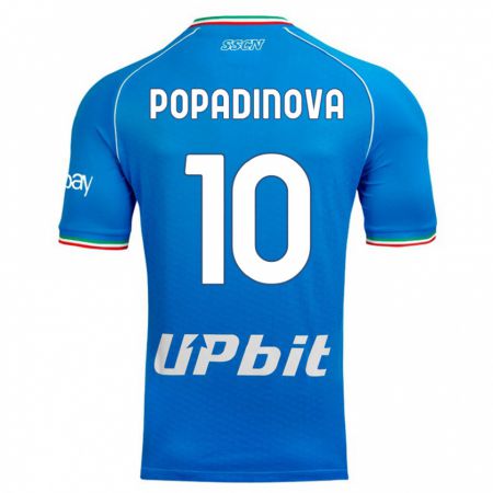 Kandiny Niño Camiseta Evdokiya Popadinova #10 Cielo Azul 1ª Equipación 2023/24 La Camisa Chile