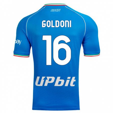 Kandiny Niño Camiseta Eleonora Goldoni #16 Cielo Azul 1ª Equipación 2023/24 La Camisa Chile