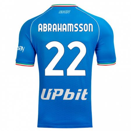 Kandiny Niño Camiseta Sejde Abrahamsson #22 Cielo Azul 1ª Equipación 2023/24 La Camisa Chile