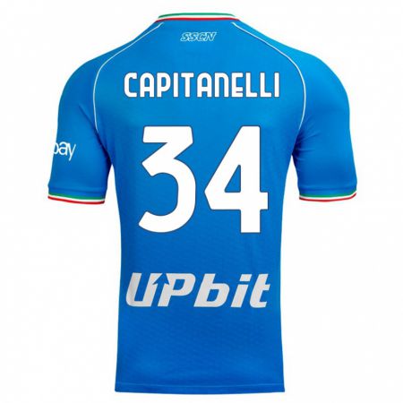 Kandiny Niño Camiseta Ilaria Capitanelli #34 Cielo Azul 1ª Equipación 2023/24 La Camisa Chile