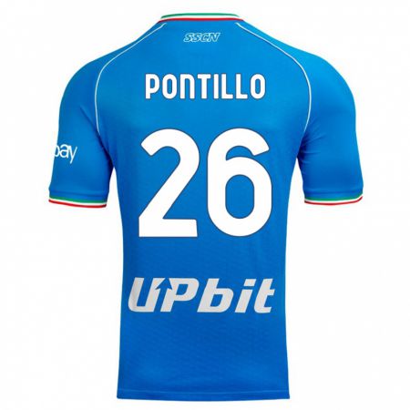 Kandiny Niño Camiseta Pasquale Pontillo #26 Cielo Azul 1ª Equipación 2023/24 La Camisa Chile