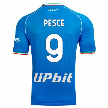 Kandiny Niño Camiseta Antonio Pesce #9 Cielo Azul 1ª Equipación 2023/24 La Camisa Chile