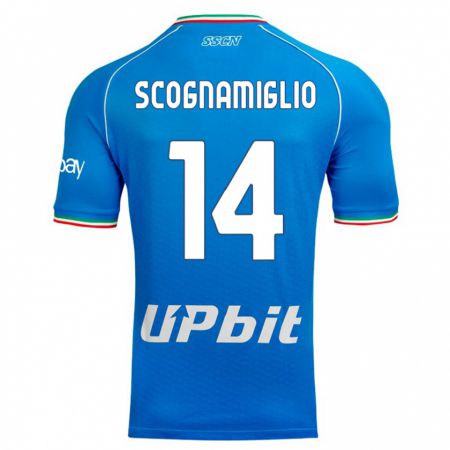 Kandiny Niño Camiseta Fabio Scognamiglio #14 Cielo Azul 1ª Equipación 2023/24 La Camisa Chile