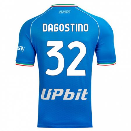 Kandiny Niño Camiseta Giuseppe Dagostino #32 Cielo Azul 1ª Equipación 2023/24 La Camisa Chile