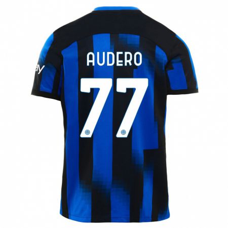 Kandiny Niño Camiseta Emil Audero #77 Azul Negro 1ª Equipación 2023/24 La Camisa Chile