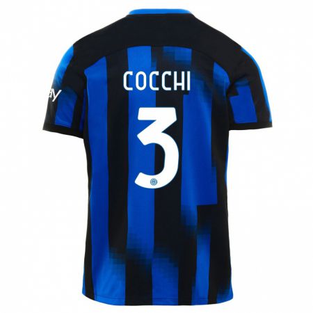 Kandiny Niño Camiseta Matteo Cocchi #3 Azul Negro 1ª Equipación 2023/24 La Camisa Chile