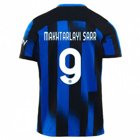 Kandiny Niño Camiseta Amadou Makhtarlayi Sarr #9 Azul Negro 1ª Equipación 2023/24 La Camisa Chile