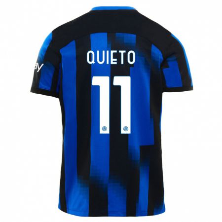 Kandiny Niño Camiseta Daniele Quieto #11 Azul Negro 1ª Equipación 2023/24 La Camisa Chile