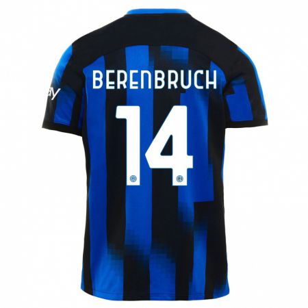 Kandiny Niño Camiseta Thomas Berenbruch #14 Azul Negro 1ª Equipación 2023/24 La Camisa Chile