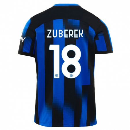 Kandiny Niño Camiseta Jan Zuberek #18 Azul Negro 1ª Equipación 2023/24 La Camisa Chile