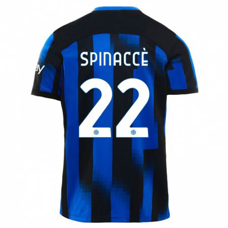Kandiny Niño Camiseta Matteo Spinaccè #22 Azul Negro 1ª Equipación 2023/24 La Camisa Chile