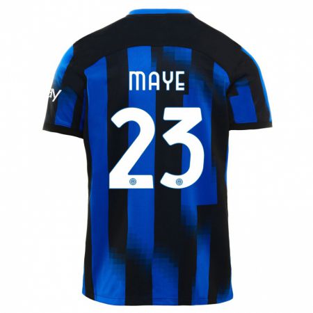 Kandiny Niño Camiseta Yvan Maye #23 Azul Negro 1ª Equipación 2023/24 La Camisa Chile