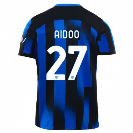 Kandiny Niño Camiseta Mike Aidoo #27 Azul Negro 1ª Equipación 2023/24 La Camisa Chile